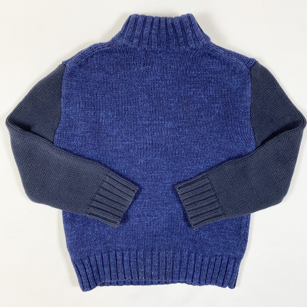 Ralph Lauren blue two-tone heavy knit half-zip pullover 5Y