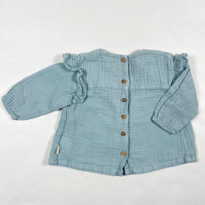 My Little Cozmo light blue muslin blouse 9-12M 2