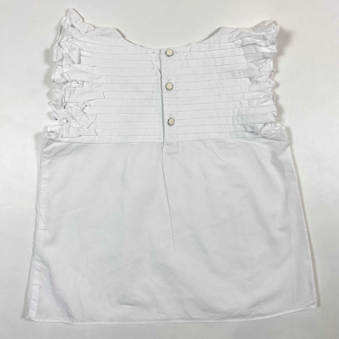 Jacadi white sleeveless pleated blouse 3Y/96 2