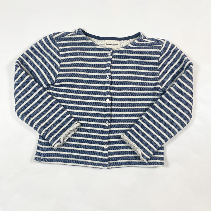 Arsène et les pipelettes navy striped cardigan 4Y 1