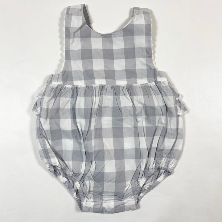 Jacadi soft grey check romper 6M/67 1