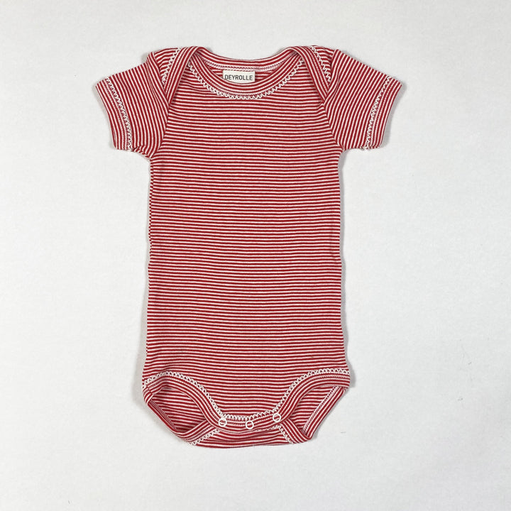 Deyrolle x Petit Bateau rot/weiss gestreifter kurzarm Body NB