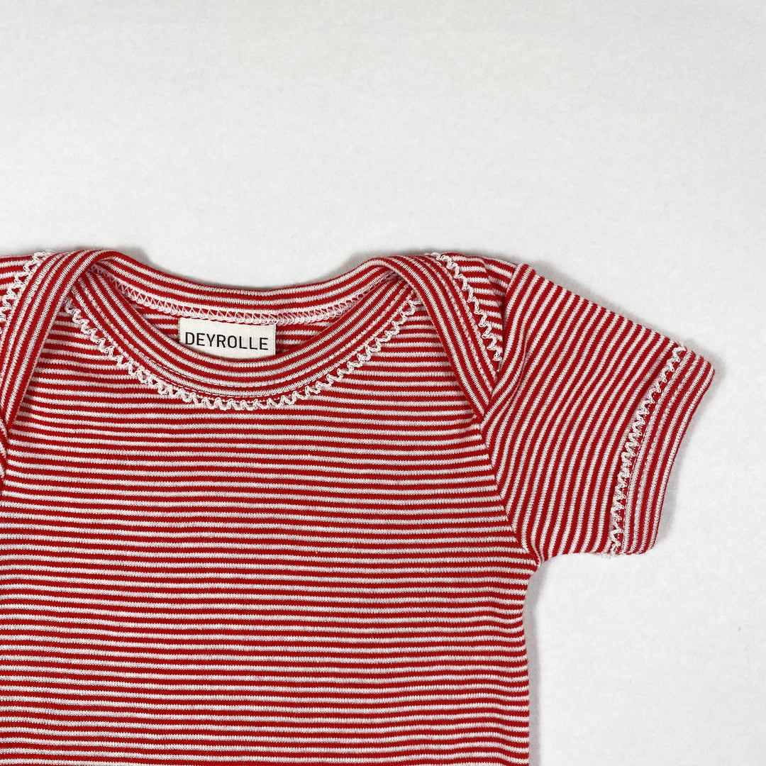 Petit Bateau x Deyrolle red & white striped short-sleeved body NB