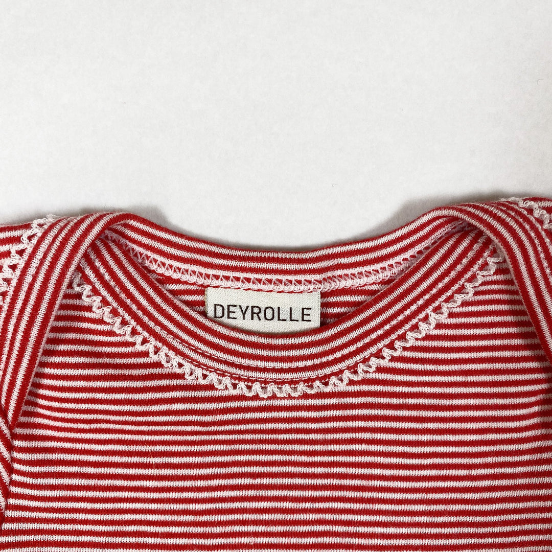 Petit Bateau x Deyrolle red & white striped short-sleeved body NB