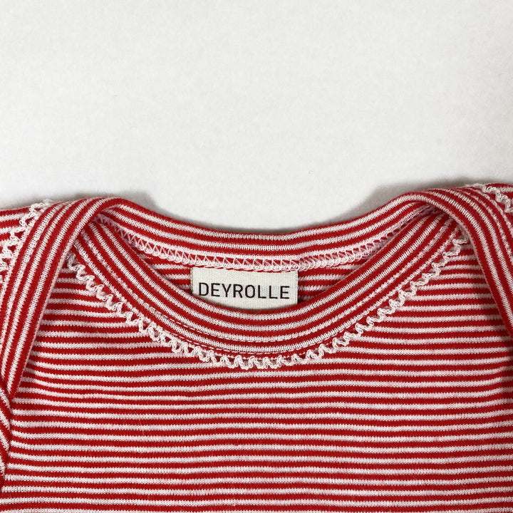 Deyrolle x Petit Bateau rot/weiss gestreifter kurzarm Body NB