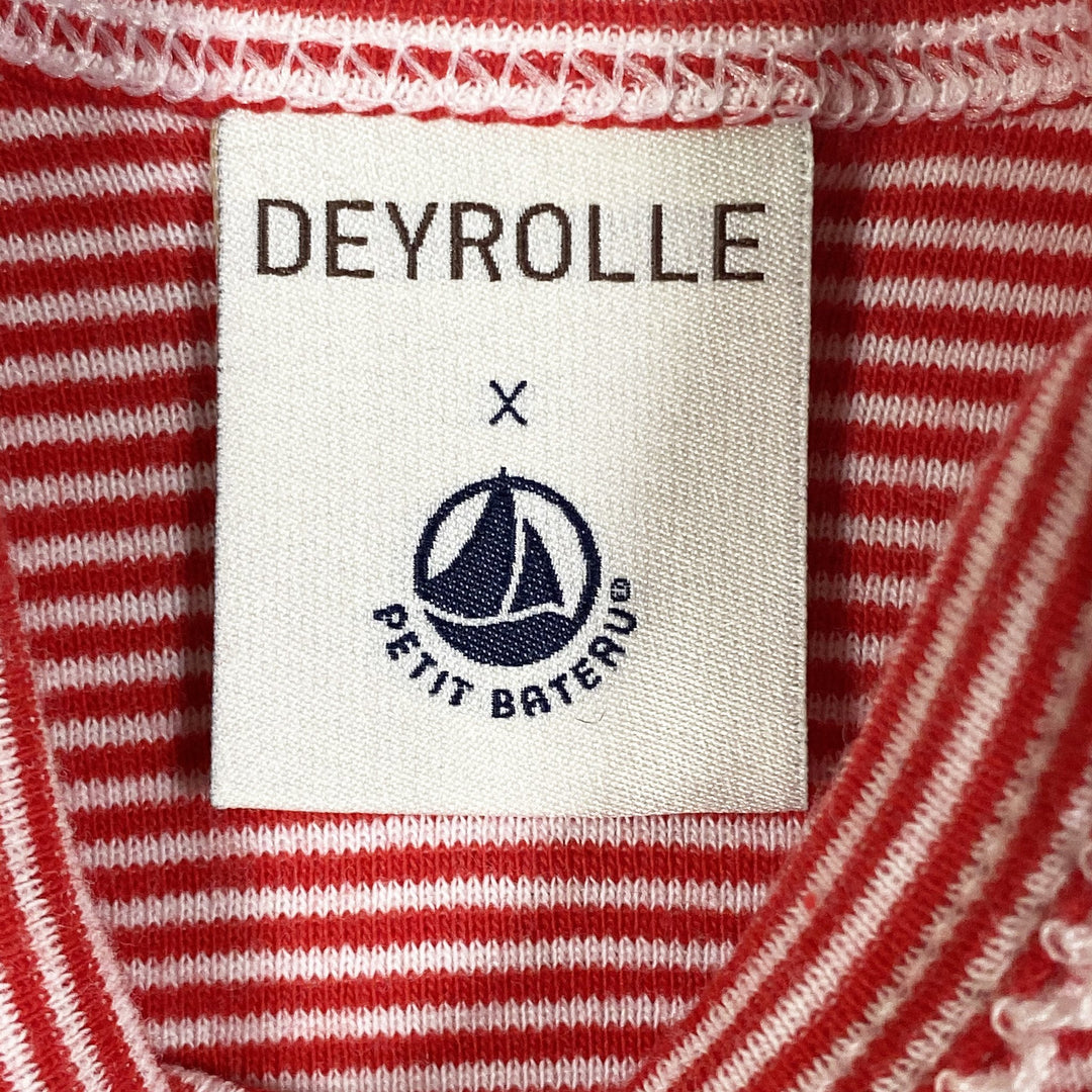 Petit Bateau x Deyrolle red & white striped short-sleeved body NB