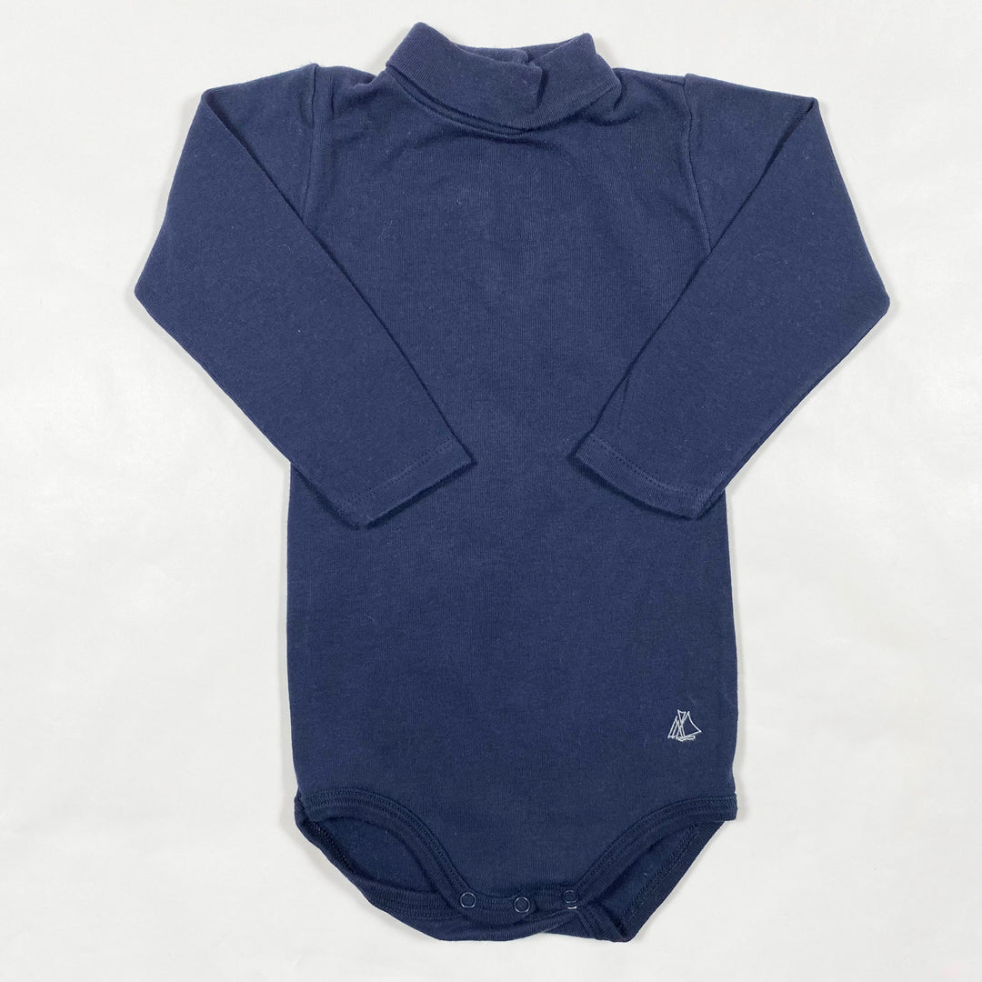 Petit Bateau navy turtle neck body 12M/74 1