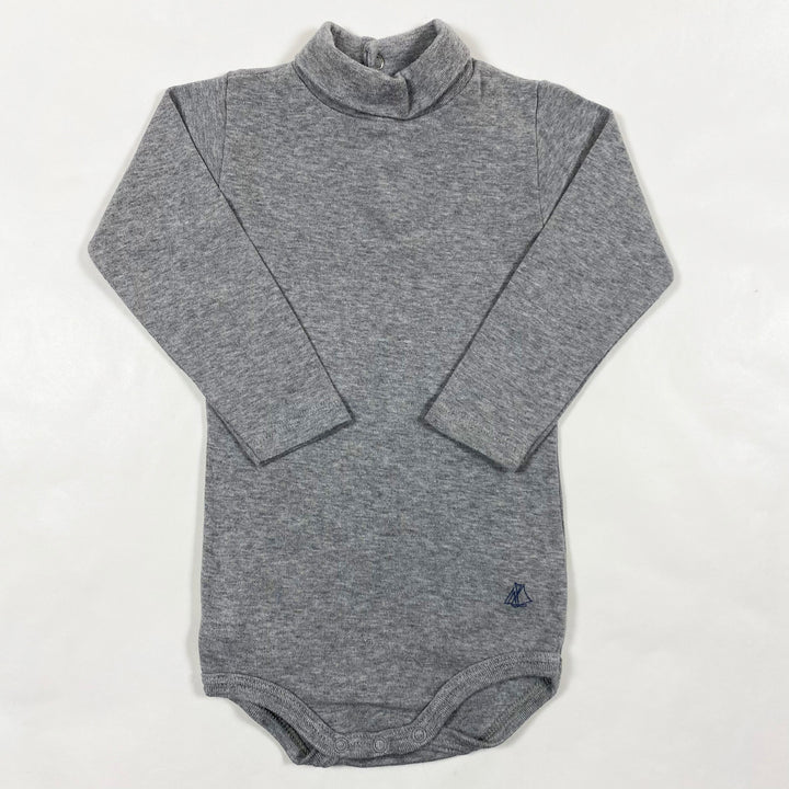 Petit Bateau grey turtle neck body 12M/74 1