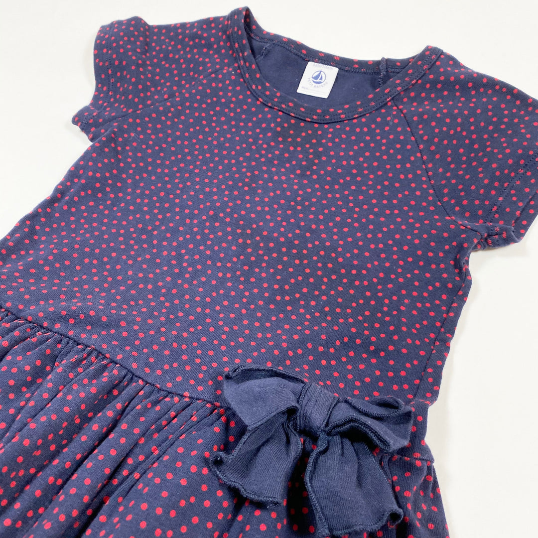 Petit Bateau navy polkadot jersey dress 6Y/116 2