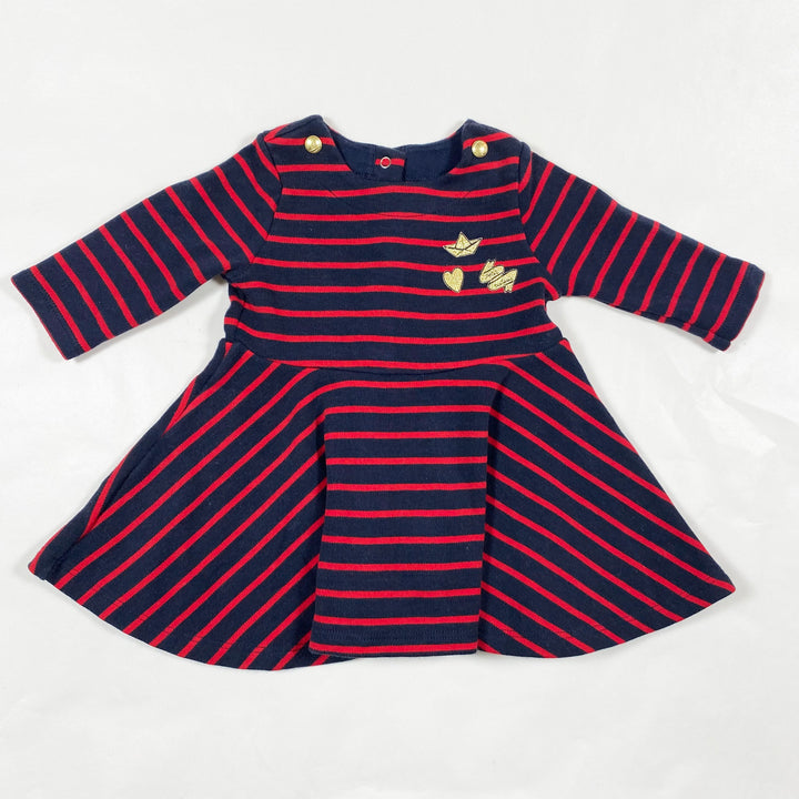 Petit Bateau navy red stripe mariniere dress 3M/60 1