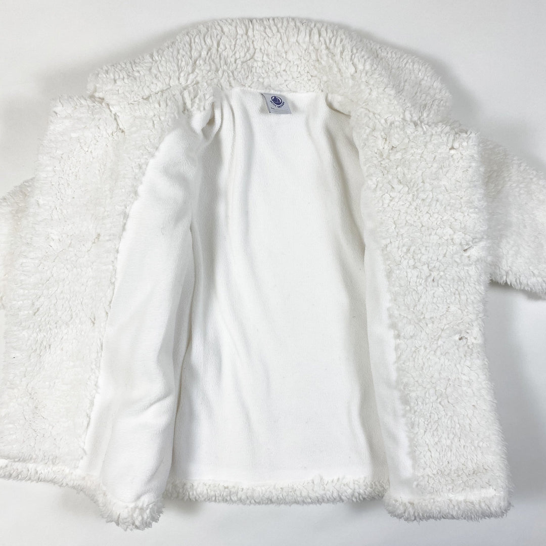 Petit Bateau off-white faux-fur coat 18M/81cm