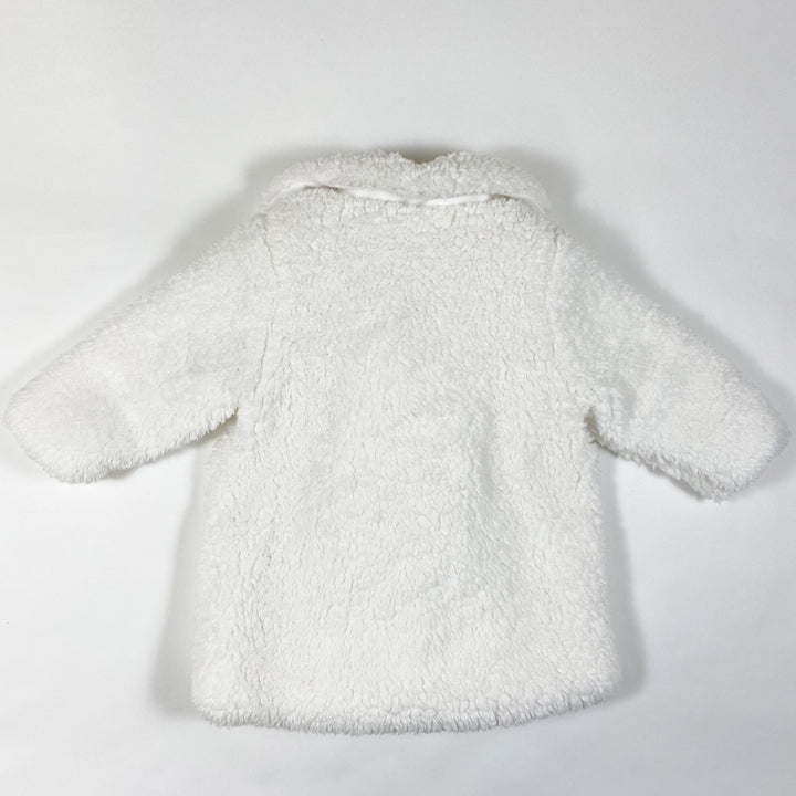 Petit Bateau off-white faux-fur coat 18M/81cm