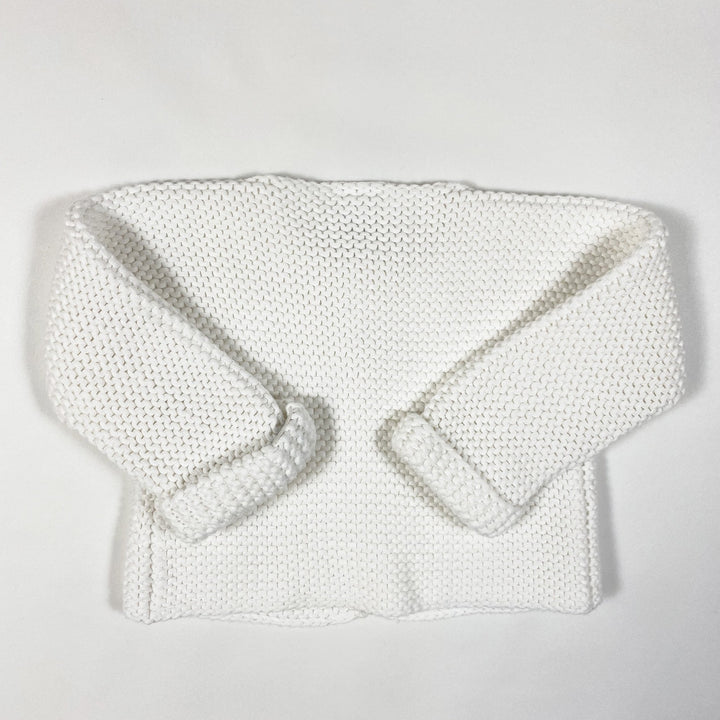 Petit Bateau white heavy knit cotton cardigan 6M/67cm