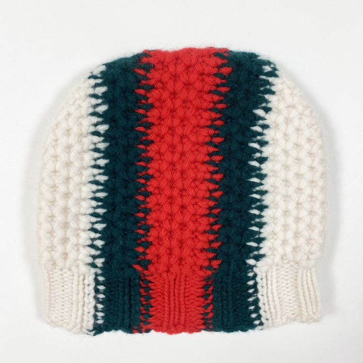 Gucci Kids red/green striped heavy knit cap