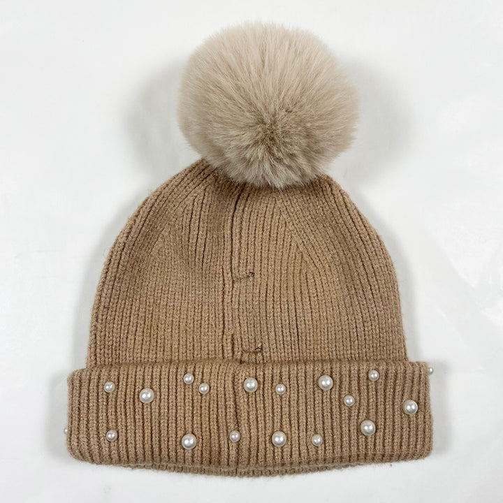 Zara beige pearl beanie kids one size 2