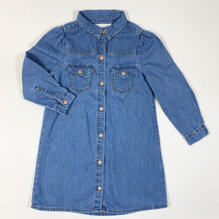 Zara blue denim shirt dress with push buttons 7Y/122