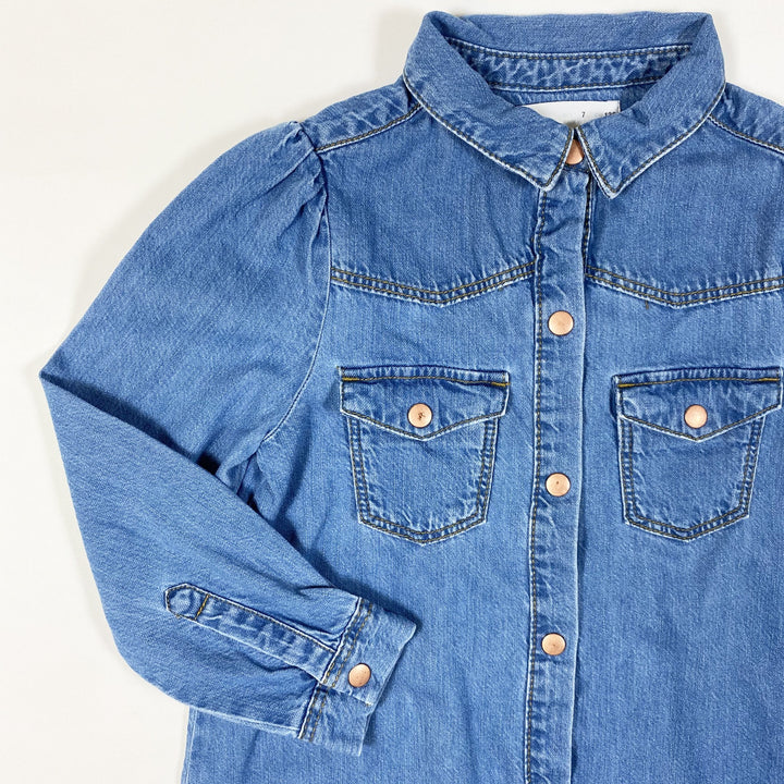 Zara blue denim shirt dress with push buttons 7Y/122