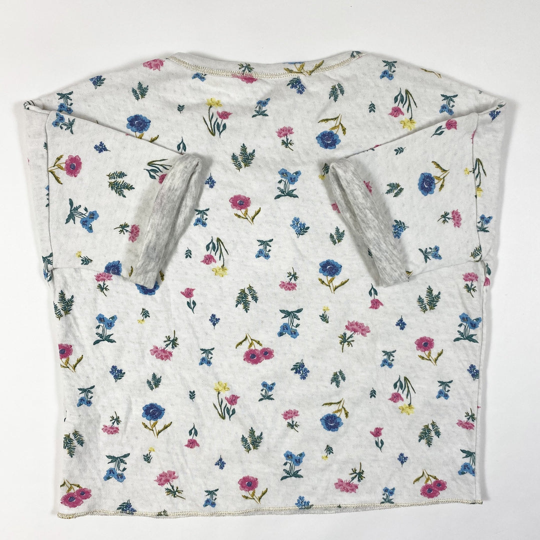Petit Bateau off-white flower print oversize cotton lined t-shirt 8Y/128cm