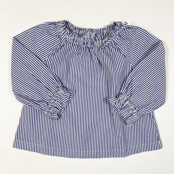 J.Crew blue striped long-sleeved blouse  5Y