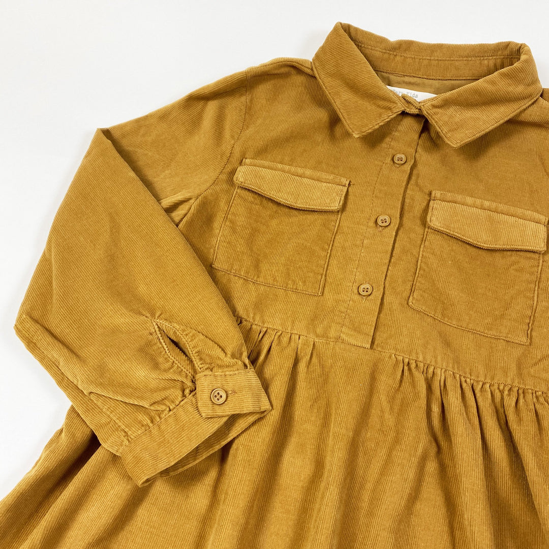 Zara cognac long-sleeved corduroy dress 6Y/116