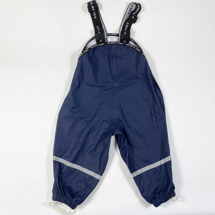 Polarn O. Pyret navy waterproof rain pants with suspenders 74-80/6-12M