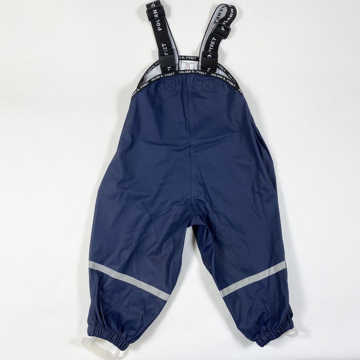 Polarn O. Pyret marineblaue wasserdichte Regenhose mit Hosenträgern 74-80/6-12M