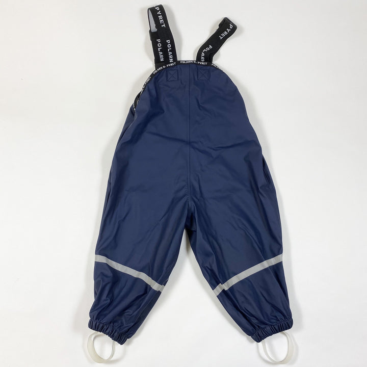 Polarn O. Pyret marineblaue wasserdichte Regenhose mit Hosenträgern 74-80/6-12M