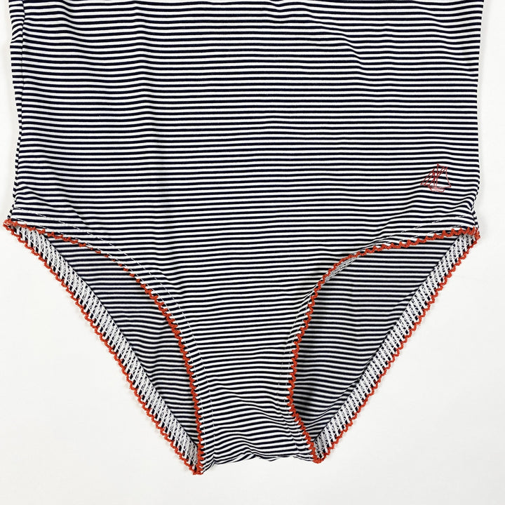 Petit Bateau blue striped bathingsuit with red embroidery 6Y/116cm