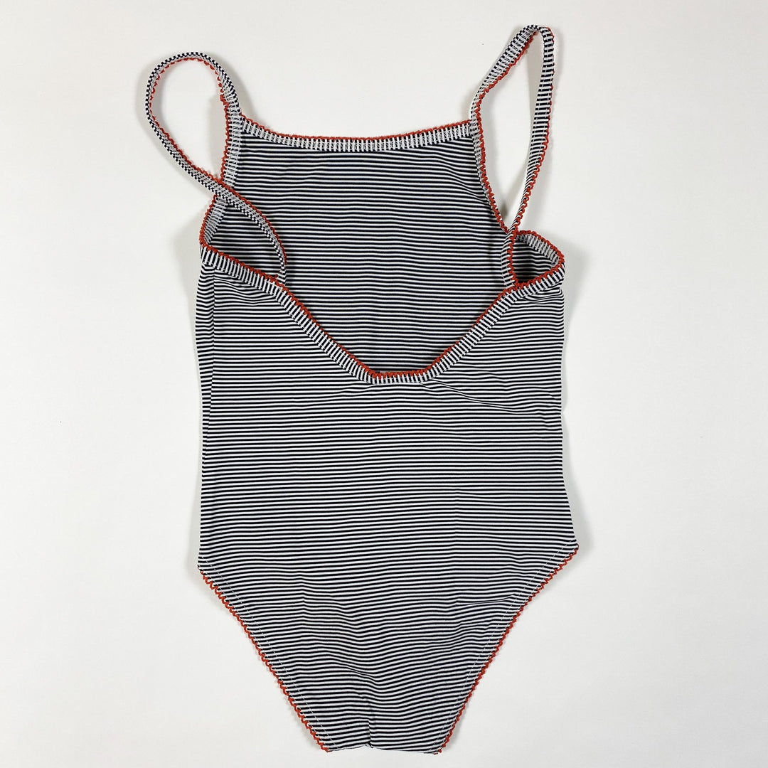 Petit Bateau blue striped bathingsuit with red embroidery 6Y/116cm