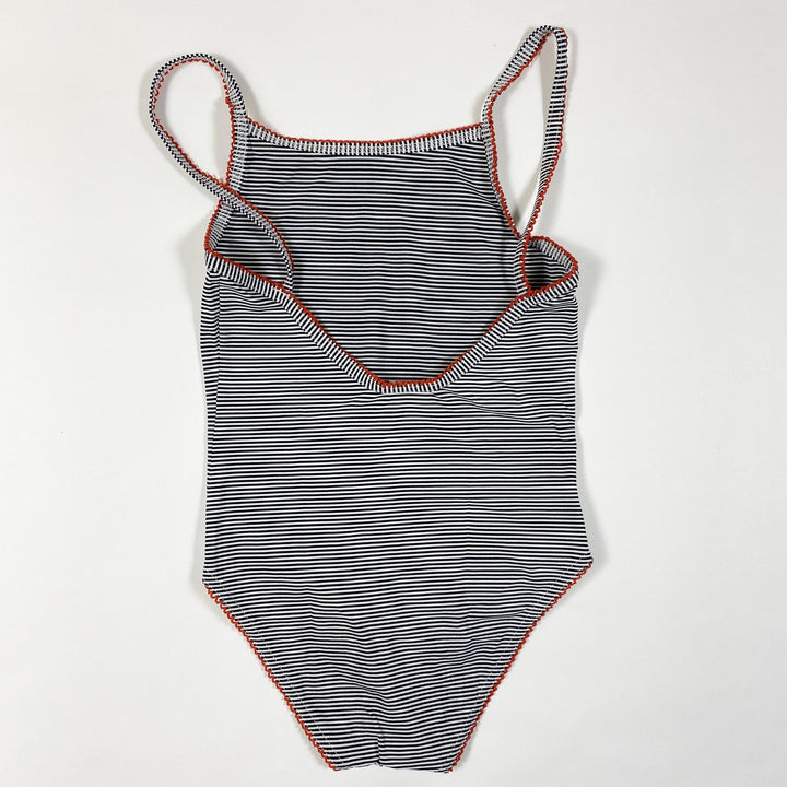 Petit Bateau blue striped bathingsuit with red embroidery 6Y/116cm