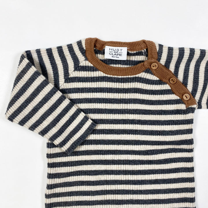 Hust & Claire grey stripe knit pullover 3M/62 2