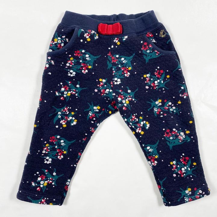 Petit Bateau navy berry print quilted sweatpants 18M/81 1