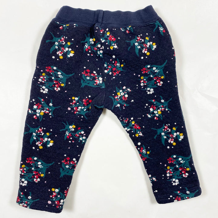 Petit Bateau navy berry print quilted sweatpants 18M/81 2