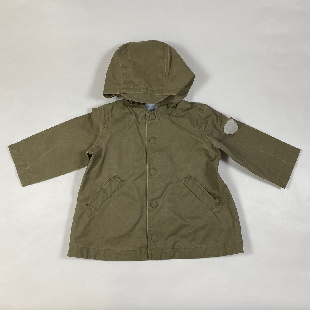 Bonpoint khaki light spring jacket with hood 18M 1