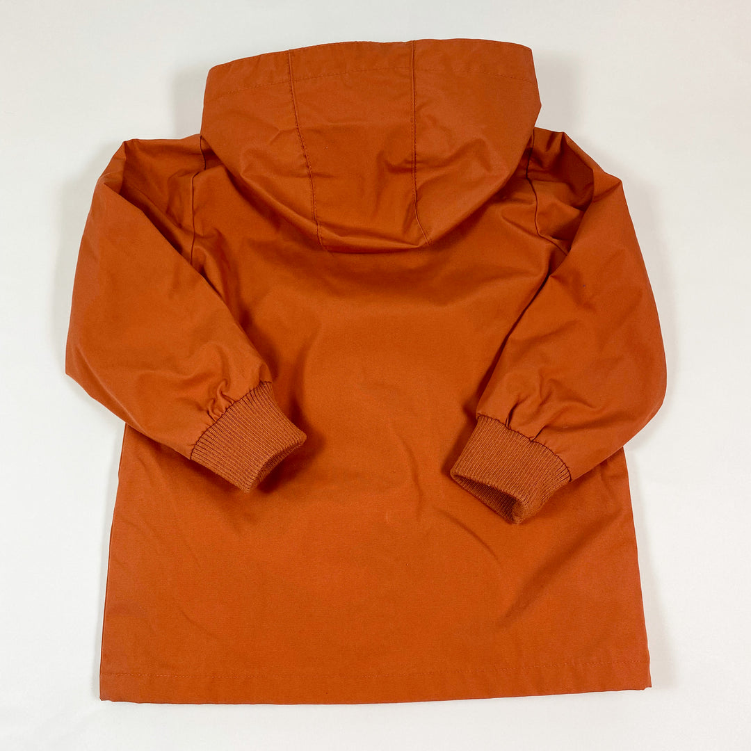 Mini Rodini rust orange rain jacket with hood 104/110 3