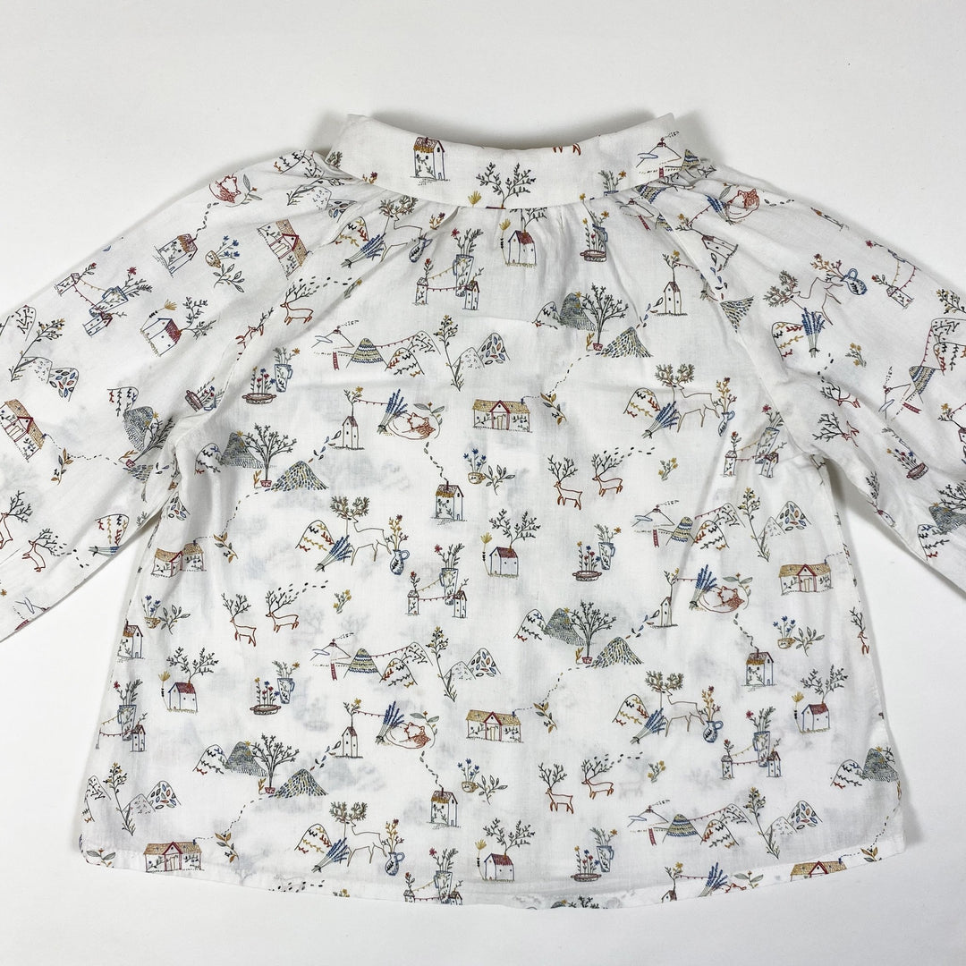 Zara weisse Haus Print Bluse 3-4Y/104