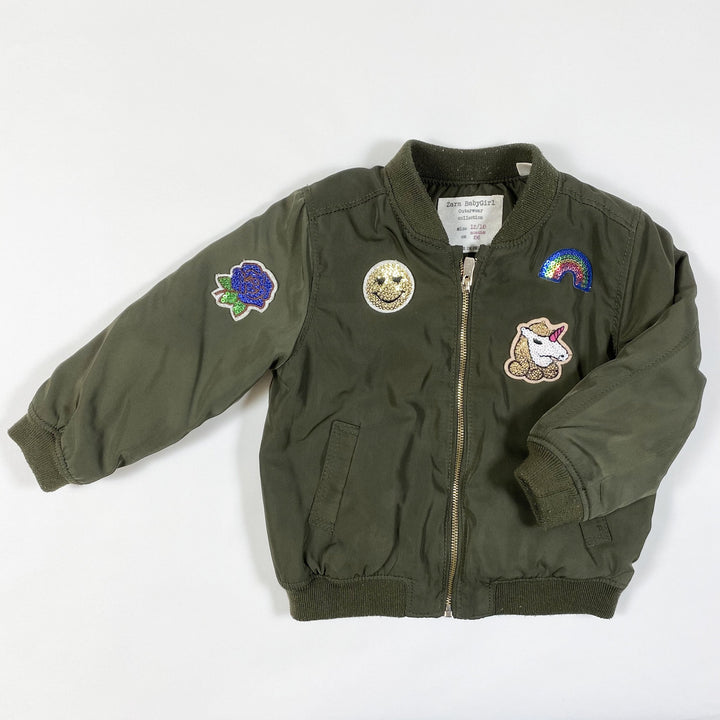 Zara green embellished bomber jacket 12-18M/86