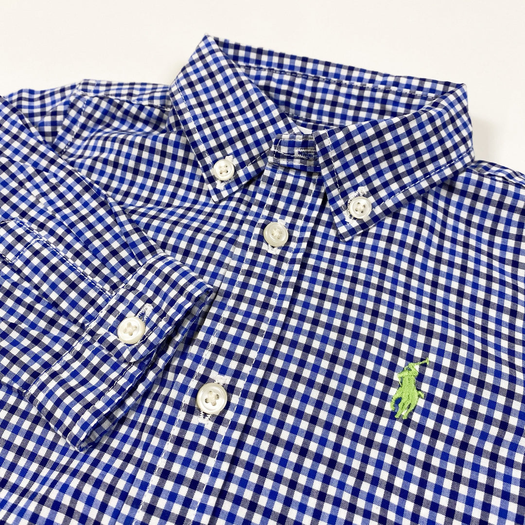 Ralph Lauren blue checked button down shirt 6M