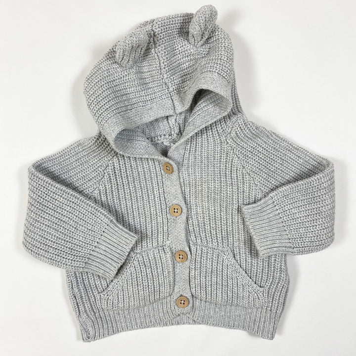 Jamie Kay light grey knit hoodie 0-3M