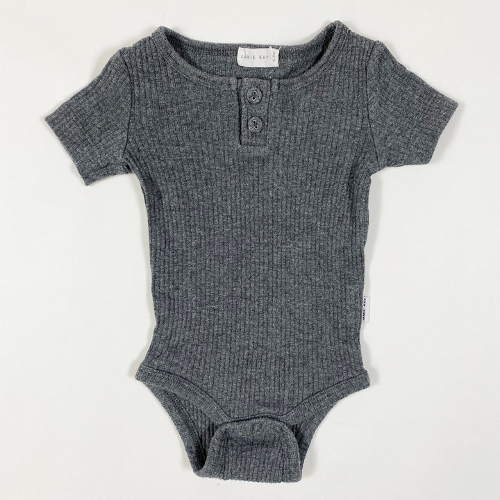 Jamie Kay grey rib short-sleeved body 0-3M