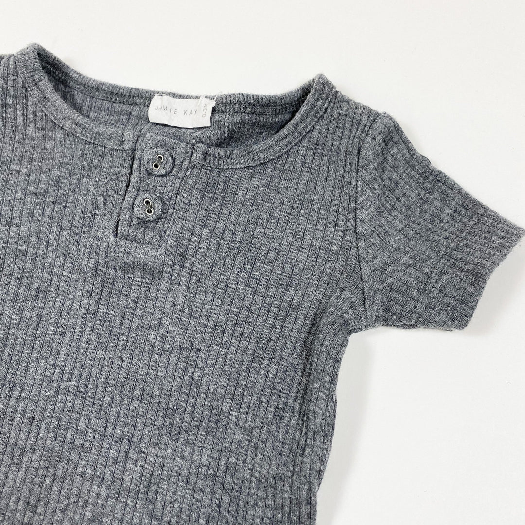 Jamie Kay grey rib short-sleeved body 0-3M