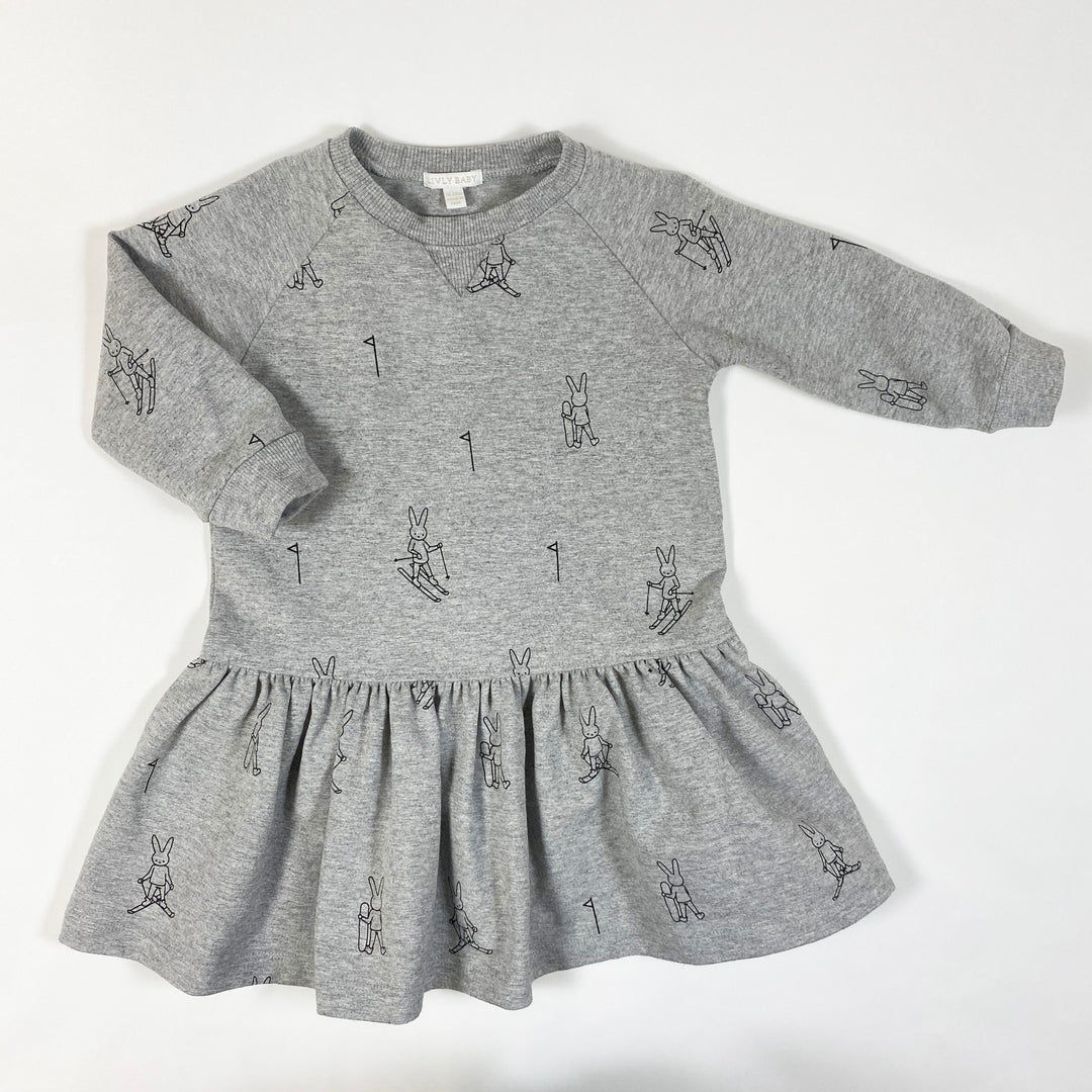 Livly graues Skihasen-Frottee-Kleid 18-24M/80-86