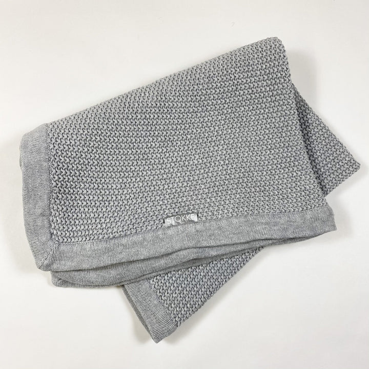 Stokke grey heavy knit stroller blanket 70x100cm