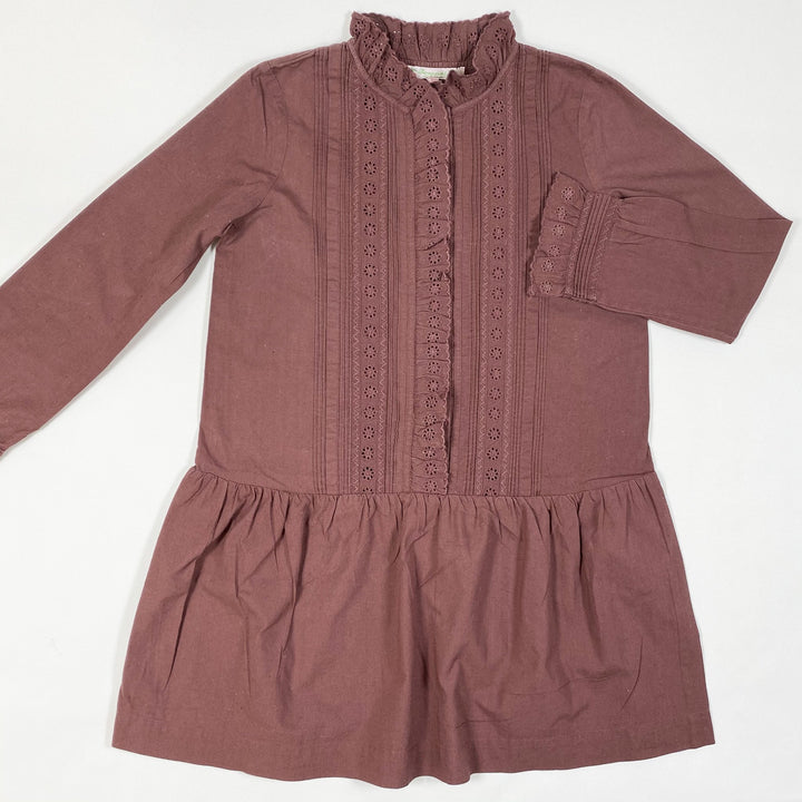 Bonpoint violet cotton broderie anglaise dress 8Y
