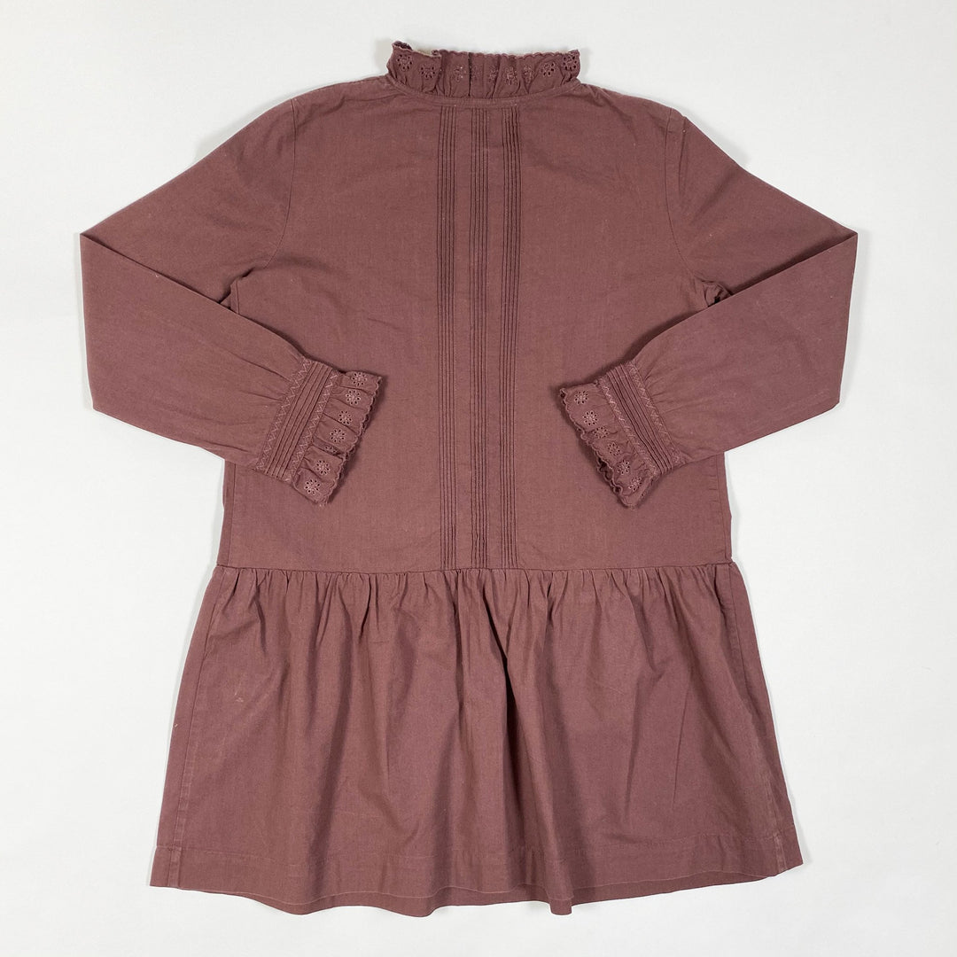 Bonpoint violettes Baumwoll-Kleid aus Lochstickerei 8Y