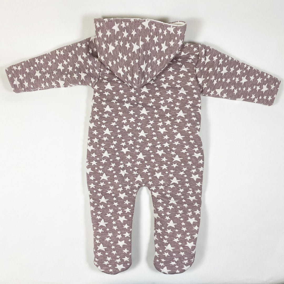 Caramel au Sucre lila gefütterter Kapuzenoverall 18M