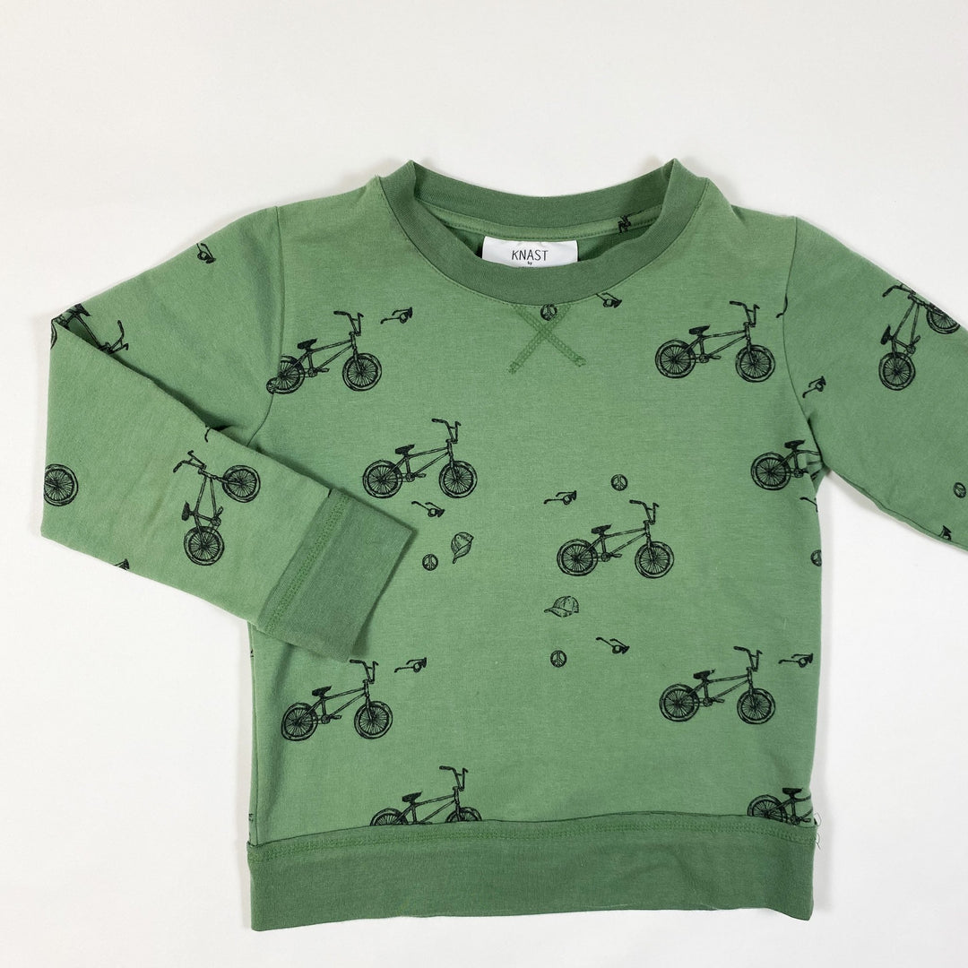 Knast by Krutter green bicycle print sweatshirt 6-7Y