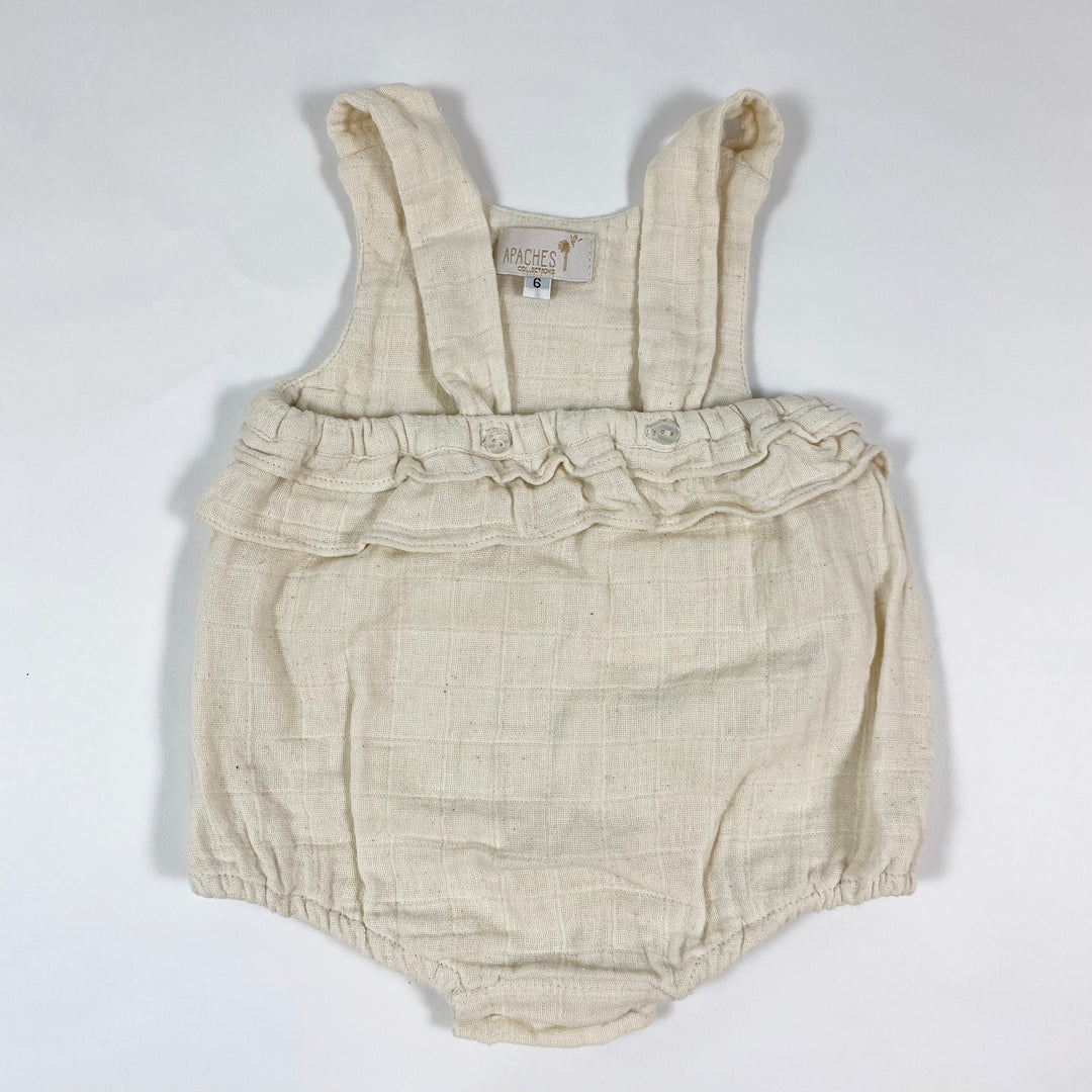 Apaches Collections ecru muslin romper 6M 1