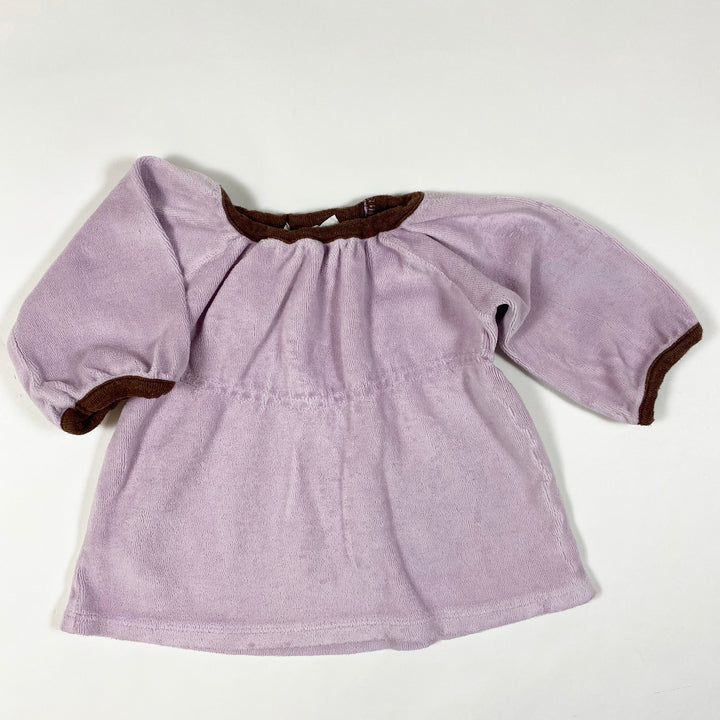 Serendipity Organics light purple french terry tunic with contrasting rims 62-68
