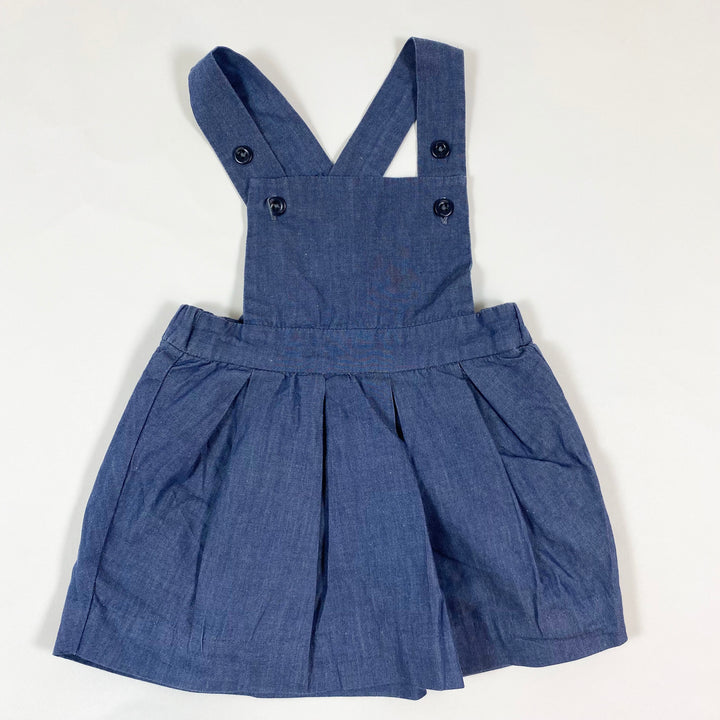 Jacadi blue cotton pinafore 6M 1